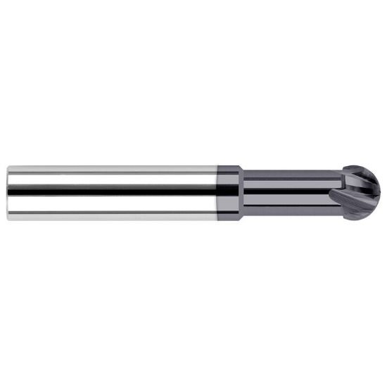 Picture of Harvey Tool 22908-C3 .125 D x 220 LR/LS UNDERCut EM, AlTiN End Mill Standard Flute Standard Helix Carbide AlTiN Single End Ball NoseBall 220°